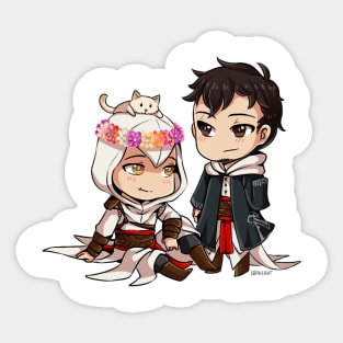 Chibi Altair and Malik Sticker